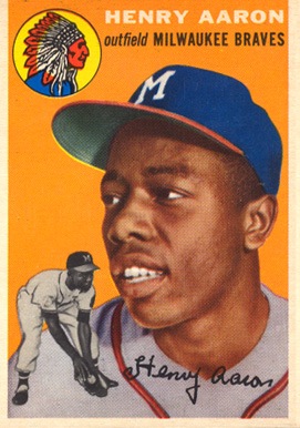 1954 Topps #128 Hank Aaron Rookie Card PSA 8