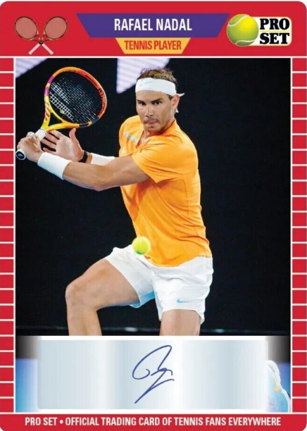 2023 Pro Set (1989 Style) Rafael Nadal Serial Numbered Autographed Card /45