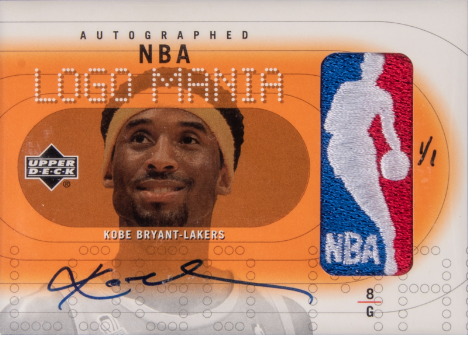 2002-03 Upper Deck Autographed NBA Logo Mania Kobe Bryant Signed Patch #KBNBA 1/1 - $900,000