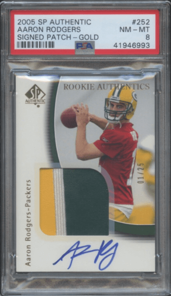 2005 SP Authentic 1/1 #252 Aaron Rodgers NFL Shield Patch