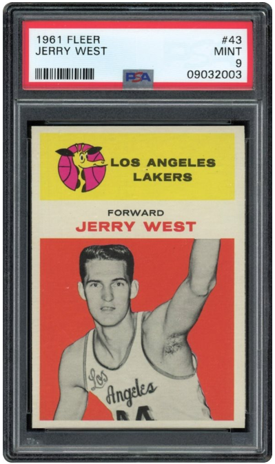 1961 Fleer Jerry West Rookie Card #43
