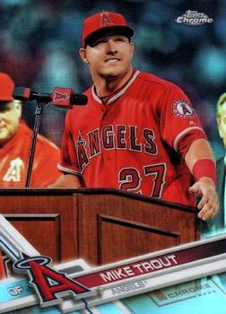 Mike Trout 2021 TOPPS CHROME NEGATIVE REFRACTOR #27 LOS ANGELES ANGELS!