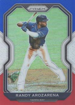 Randy Arozarena player worn jersey patch baseball card (Tampa Bay Rays)  2021 Topps Walmart Holiday Mega #WRCRA