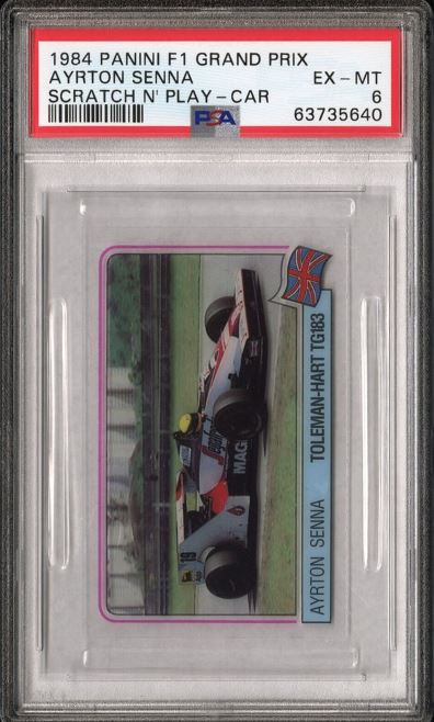 1984 Panini F1 Grand Prix Scratch N' Play Ayrton Car 