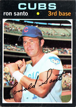 RON SANTO - CHICAGO CUBS THIRD BASEMAN - 1973 TOPPS BASEBALL CARD #115