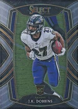 2021 Panini Mosaic - JK Dobbins Green Prizm #20 - Baltimore Ravens 