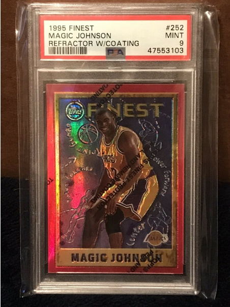 1995-96 Finest Magic Johnson Refractor (with coating) #252