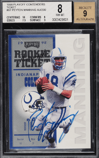 1998 Playoff Contenders Ticket Peyton Manning Auto #87