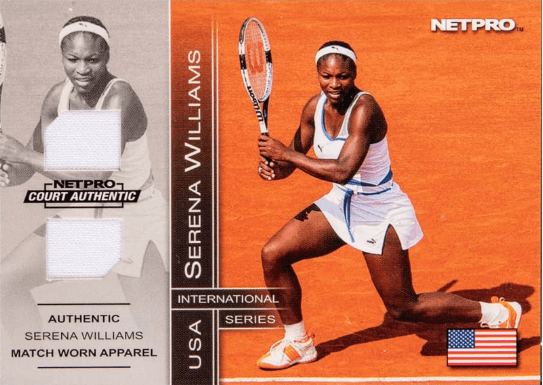 2003 NetPro International Series Match Worn Apparel Serena Williams Jersey Rookie Card #BONUS  /25 - $26,400