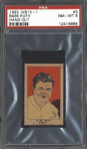 1923 W-515-1 Yankees Strip Card Babe Ruth