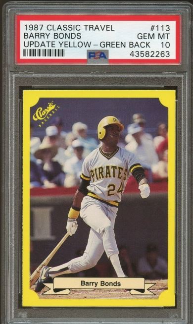 1987 Classic Update Yellow Barry Bonds (Green Back) #113