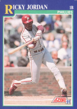 1990 Topps Ricky Jordan baseball card #216 – Phillies on eBid