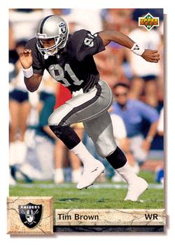 : 1989 Score #305b Tim Brown Los Angeles Raiders COR (Dark jersey  81) NFL Football Card NM-MT : Collectibles & Fine Art