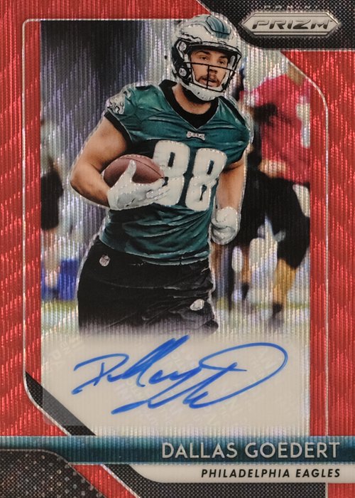 Dallas Goedert Philadelphia Eagles Autographed 2018 Panini Prizm