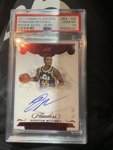 2017 Panini Flawless Donovan Mitchell Rookie Card Auto Ruby /15 #RA-DM