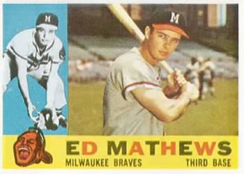 1958 Topps #440 Eddie Mathews Milwaukee Braves Baseball Card