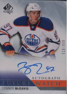2015 Upper Deck SP Authentic Future Watch Connor McDavid Rookie Autograph #226 /999 – $85,100