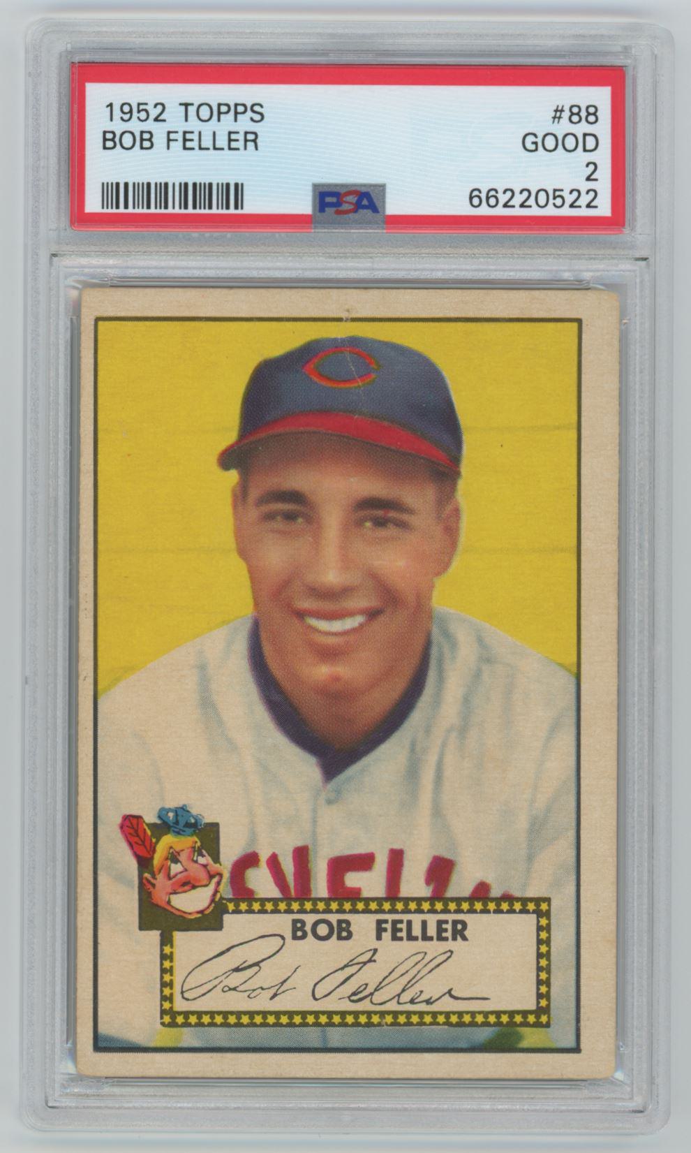 PSA 7 1952 Berk Ross Bob Feller