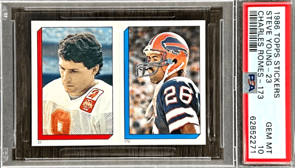 1986 Topps Stickers Steve Young #23 Charles Romes #173