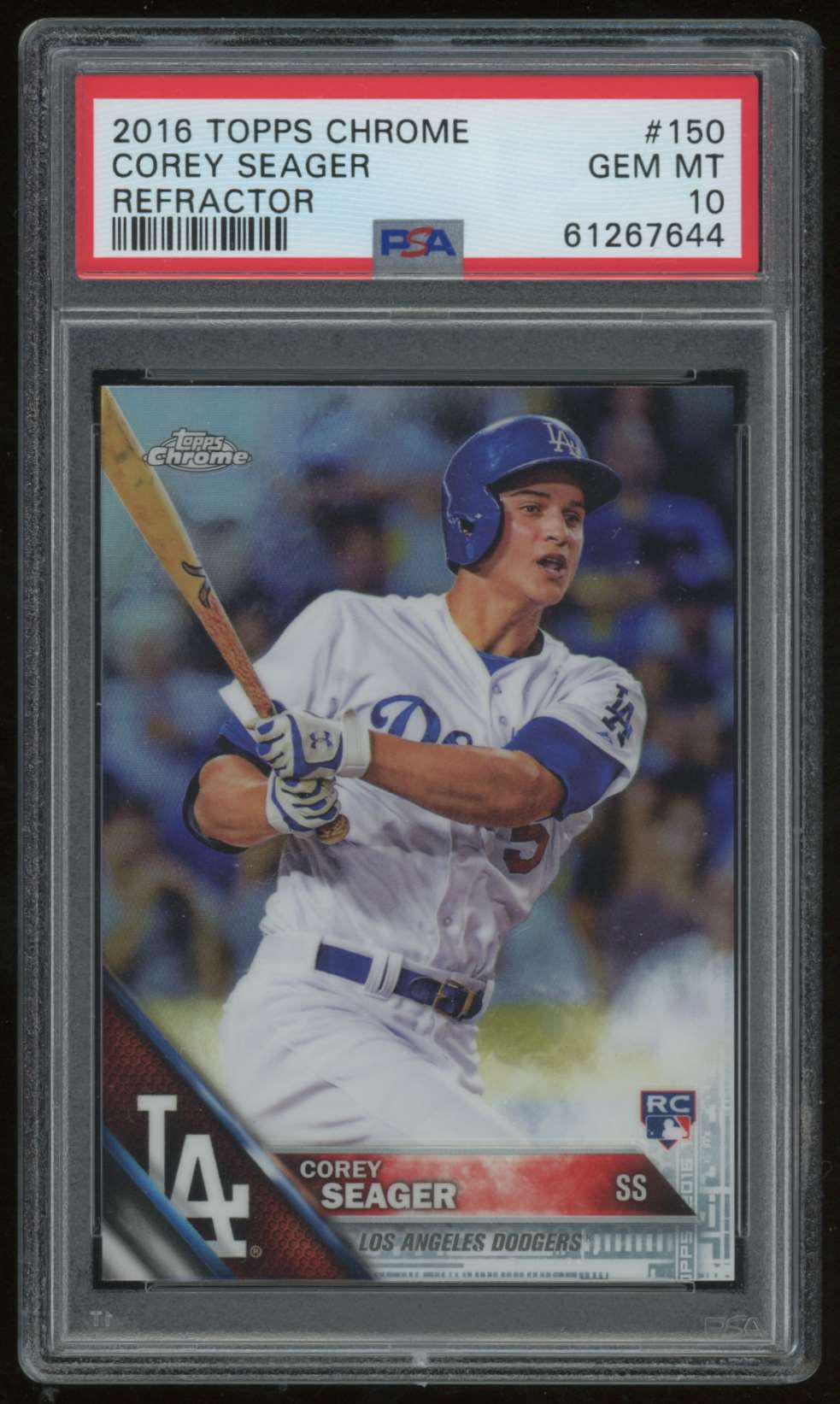 2022 Topps Chrome Black Corey Seager shops 41/50 PSA 9/auto 10