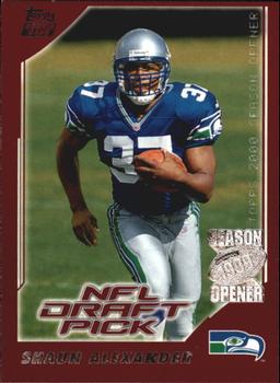 Shaun Alexander player worn jersey patch football card (Seattle Seahawks)  2004 Fleer Platinum Memorabilia #PPSA