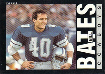 DALLAS COWBOYS BILL BATES TOPPS FOOTBALL CARD WITH PLAQUE