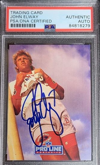 1991 Pro Line Portraits Autographs John Elway #68