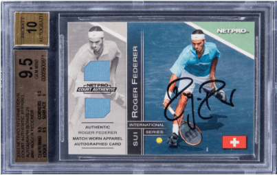 2003 NetPro International Court Authentic Apparel Autograph #RF Roger Federer Signed Rookie Patch Card 1/25