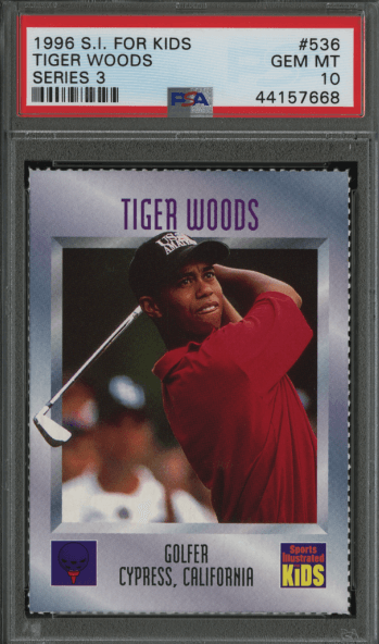 1996 Sports Illustrated for Kids Tiger Woods Rookie Card #536