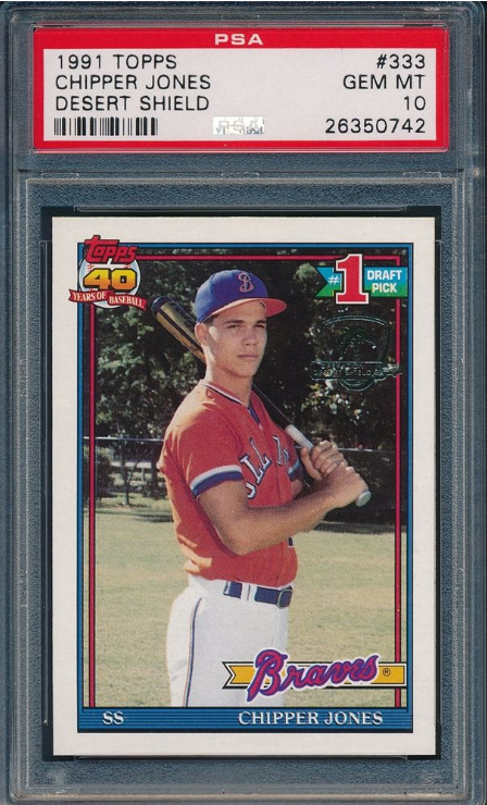 1991 Topps Desert Shield Chipper Jones Rookie Card #333