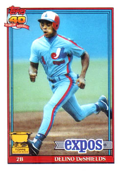 Delino Deshields - Expos #42 Donruss 1990 Baseball Trading Card