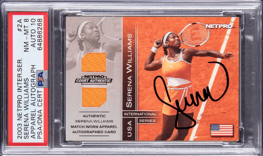 2003 NetPro International Series Apparel Autograph Serena Williams #2A — $266,400