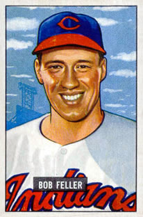 Rare 1953 BOB FELLER Signed Topps Baseball Card-HOF-CLEVELAND INDIANS-PSA