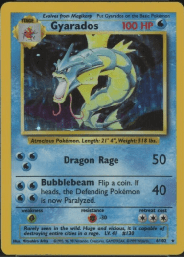 1999 First Edition Holographic Gyarados (Base Set) 6/102