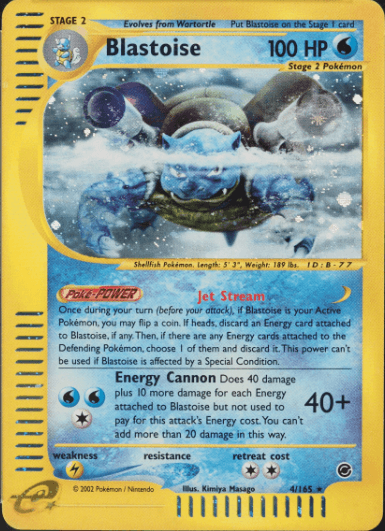 2002 Pokémon Expedition HoloFoil Blastoise #4/165 - $1,875