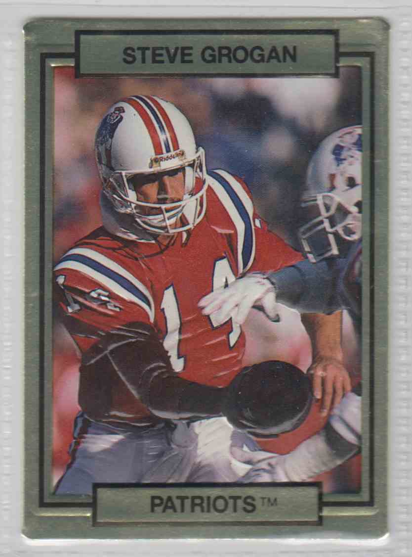 Steve Grogan signed NEW ENGLAND PATRIOTS card GROGAN's HEROES