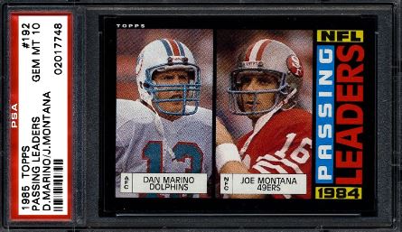 1985 Topps Passing Leaders Joe Montana