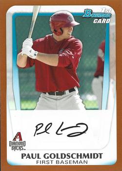 Paul Goldschmidt Refractor 2012 Bowman Chrome #131, Dbacks, Cards, MVP –