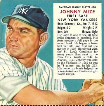  1960 Fleer # 38 Johnny Mize Yankees/Giants/Cardinals (Baseball  Card) EX Yankees/Giants/Cardinals : Collectibles & Fine Art