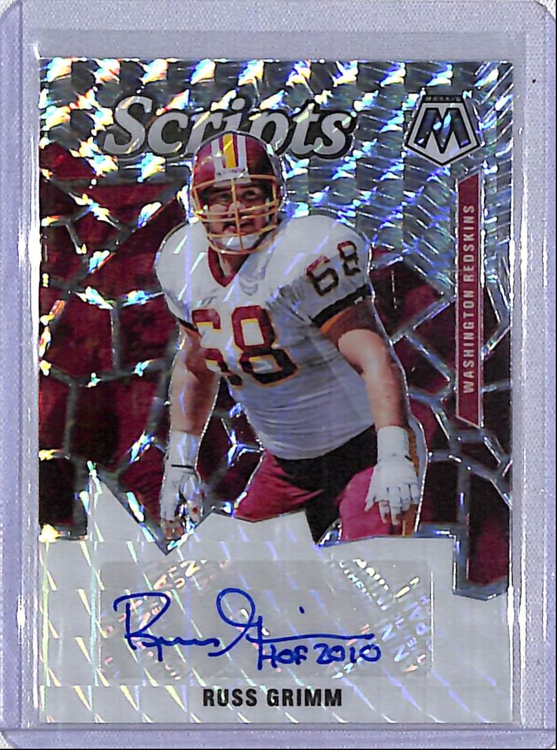 2020 Panini Mosaic Scripts #S9 AU Russ Grimm Value Football ...