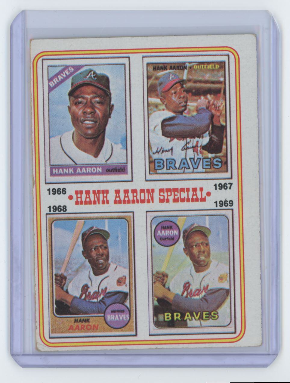 Hank Aaron Atlanta Braves Topps 1974 #1 All Time HR King PSA 8