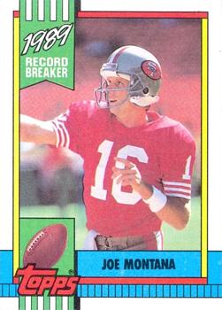 1990 Topps Joe Montana Football Card #1 Record Breaker