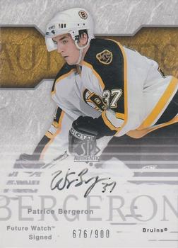 Sold at Auction: 2006 Bee Hive Patrice Bergeron Signed Card