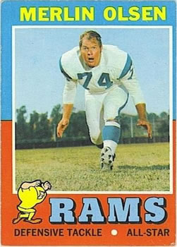 : 1969 Topps # 34 Merlin Olsen Los Angeles Rams (Football Card)  VG/EX Rams : Collectibles & Fine Art