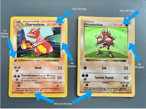 How to Spot Differences Between Shadowless, Unlimited & 1st edition Pokemon  Cards [EASY] 