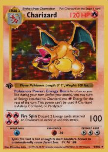 1999 First Edition Base Set Shadowless Charizard Holo #4 - $420,000
