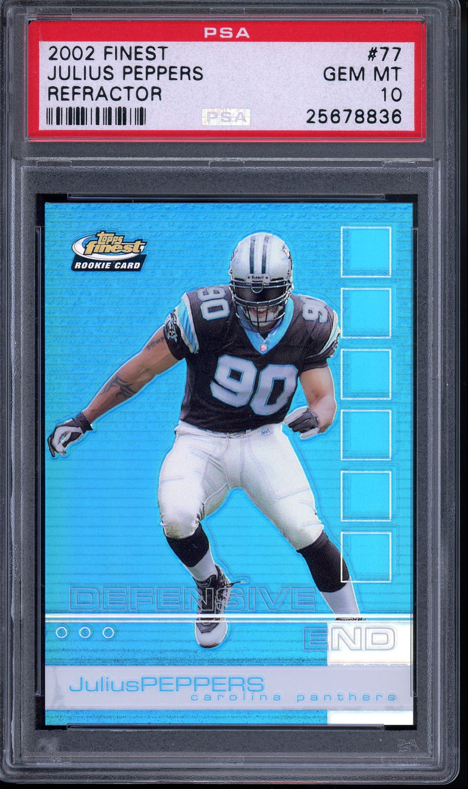 Julius Peppers Signed Carolina Panthers 2002 Topps Football Rookie Card #359