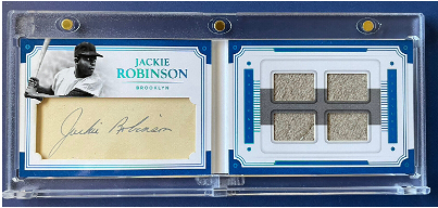 2017 Panini National Treasures Jackie Robinson Auto and Game Used Material