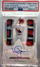 2016 Panini Flawless Mark McGwire Silver /15 Dual Patch Autograph