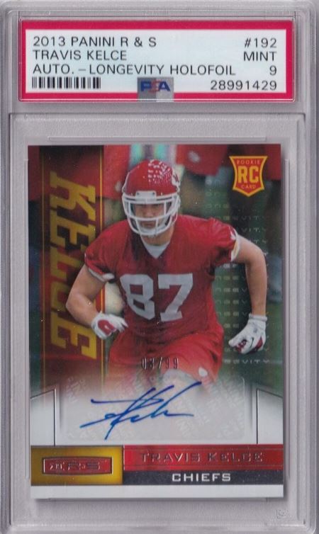 2013 Panini Rookies and Stars Travis Kelce #192 (AUTOGRAPH-LONGEVITY HOLOFOIL)